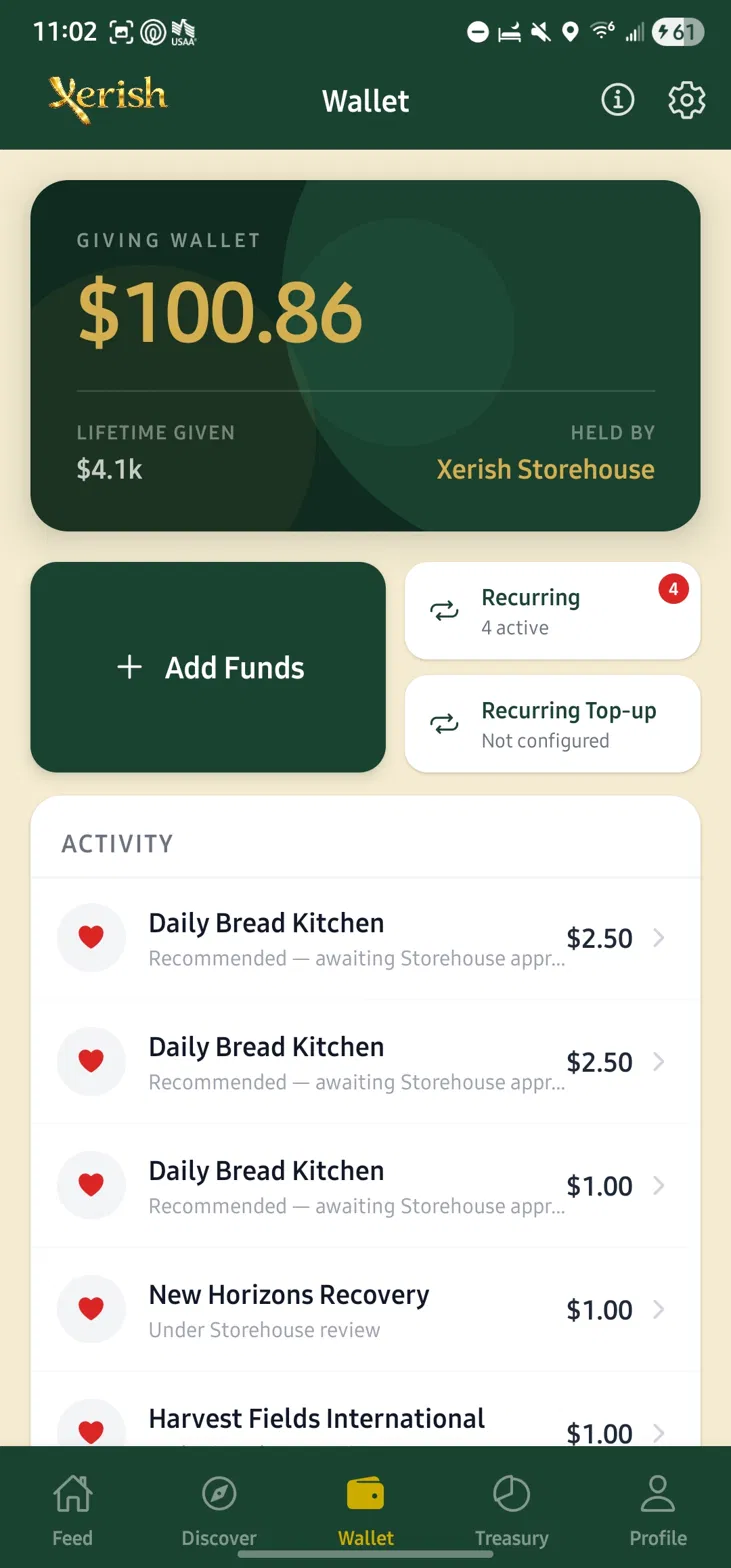 The Xerish wallet